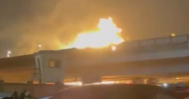 حريق هائل بسبب كسر ماسورة غاز بمدينة نصر والحماية المدنية تحاول السيطرة