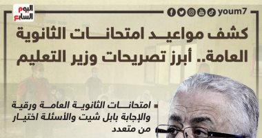 كشف عن مواعيد امتحانات الثانوية العامة.. أبرز تصريحات وزير التعليم.. إنفوجراف