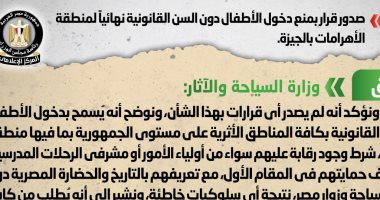 الحكومة تنفى منع دخول الأطفال دون السن القانونية منطقة الأهرامات بالجيزة