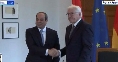 بدء لقاء الرئيس السيسي ونظيره الألمانى فى القصر الرئاسى ببرلين