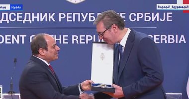 مؤتمر صحفى بين الرئيس السيسى ونظيره الصربى فى بلجراد