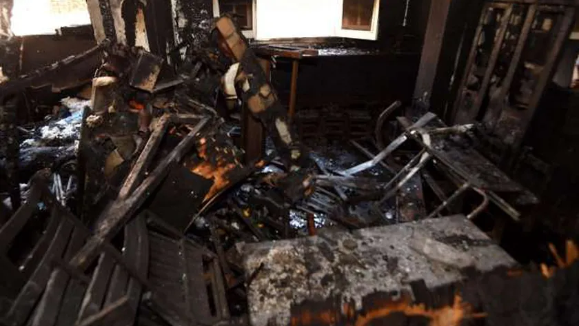 جانب من حريق كنيسة إمبابة