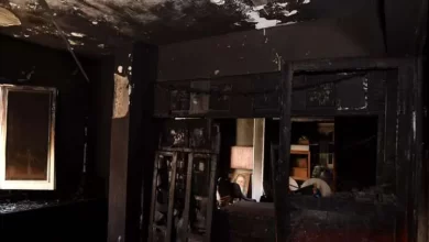 الحريق الذي اندلع بالكنيسة صباح اليوم