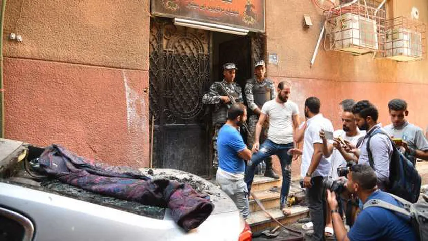 آثار حريق الكنيسة