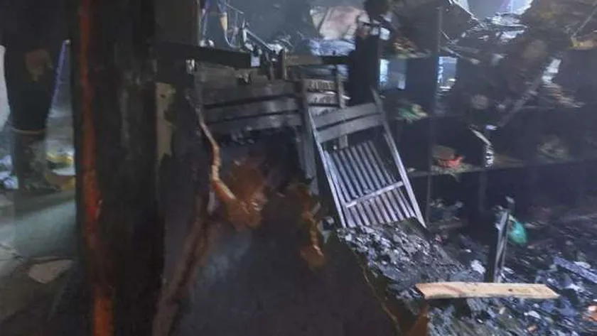 جانب من حريق كنيسة إمبابة