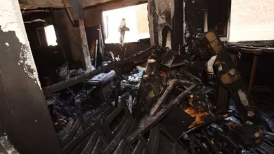 الحريق الذي اندلع بالكنيسة صباح اليوم