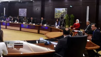 جانب من المؤتمر الصحفي لرئيس الوزراء اليوم