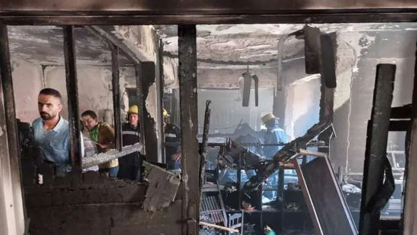 جانب من حريق كنيسة إمبابة