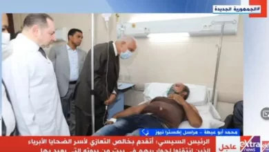 محافظ الجيزة يزور مصابي كنيسة إمبابة