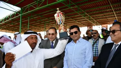 وزير الشباب والرياضة ومحافظ شمال سيناء يشهدان ختام بطولة العريش للهجن