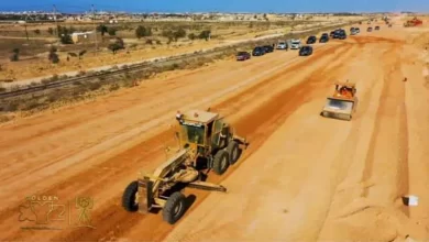 جانب من أعمال مشروع القطار السريع