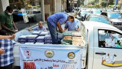 منافذ بيع البيض أمام وزارة الزراعة