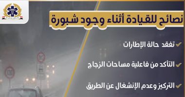 وزارة الصحة توجه نصائح مهمة للسائقين للتعامل مع الشبورة.. إنفوجراف