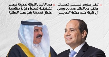 الرئيس السيسى وعاهل البحرين يستعرضان جهود وقف إطلاق النار بغزة.. إنفوجراف