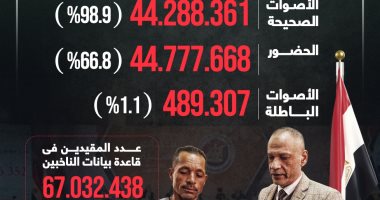 نسبة المشاركة 66.8%.. الانتخابات الرئاسية 2024 بالأرقام "إنفوجراف"