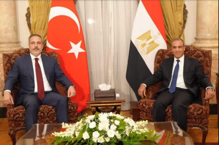 جانب من مباحثات وزيري خارجية مصر وتركيا بمقر وزارة الخارجية بقصر التحرير اليوم