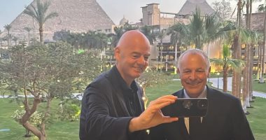 هاني أبو ريدة يستقبل انفانتينو في العلمين